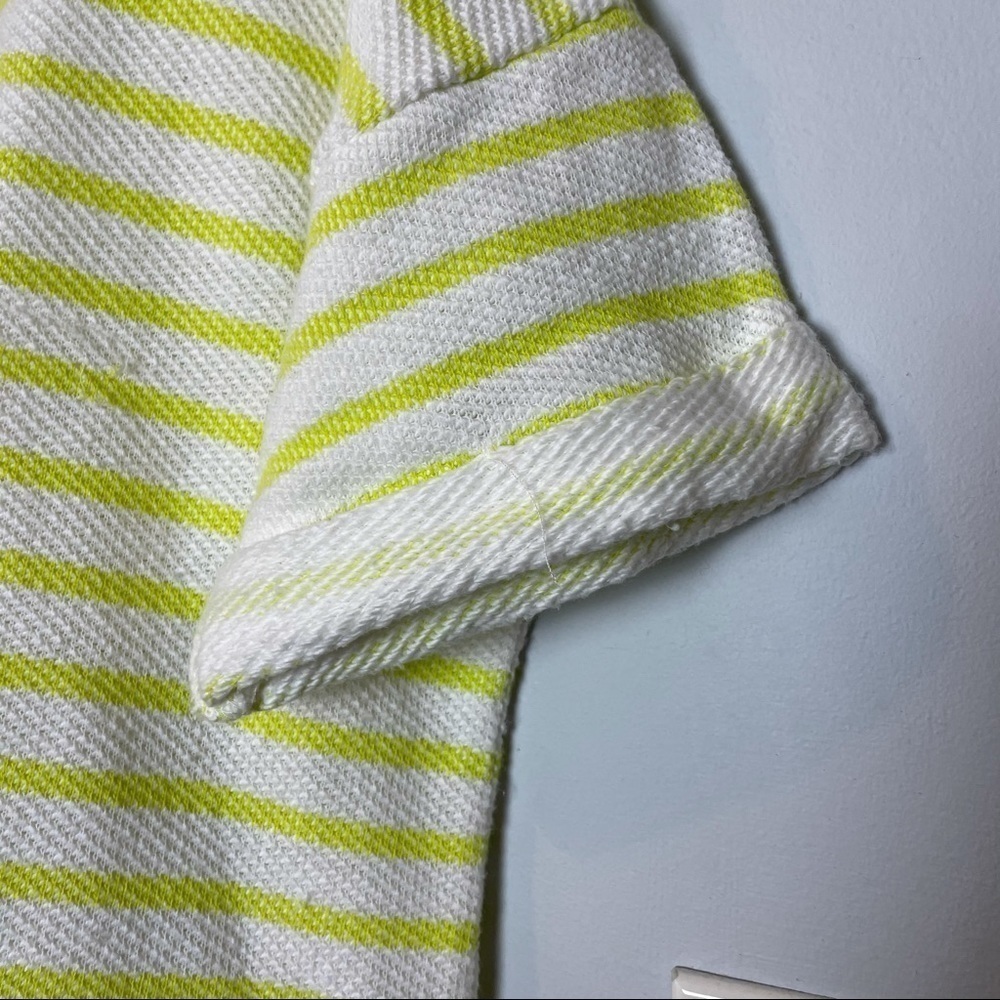 Lou&Grey White & YellowGreen Striped Waffle Knit Top - Picture 5 of 10